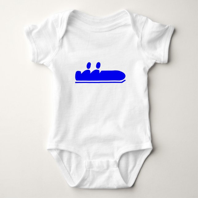 Bobsled - blau baby strampler (Vorderseite)
