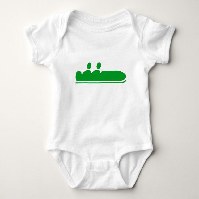 Bobsled - Gras grün Baby Strampler (Vorderseite)