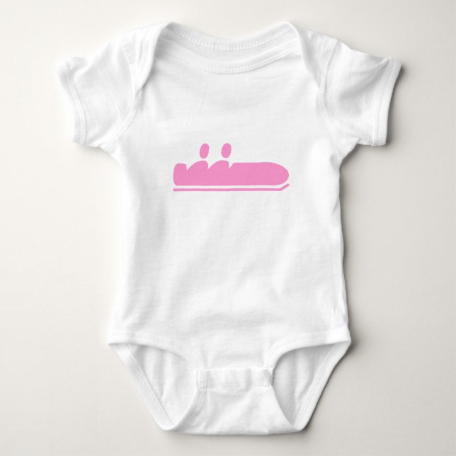 Bobsled - rosa baby strampler (Vorderseite)