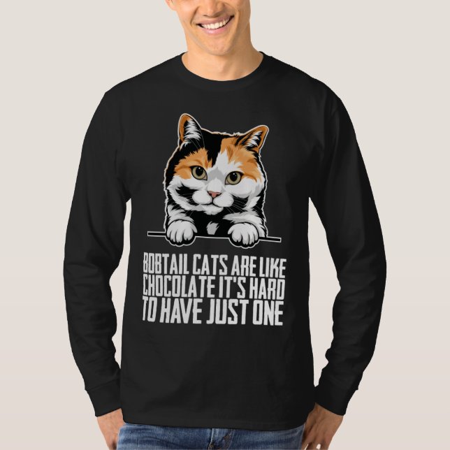 Bobtail cat Bobtail mom Bobtail dad T-Shirt (Vorderseite)