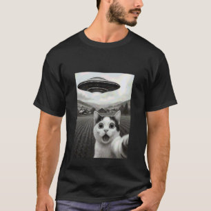 Bobtail-Katze Selfie Lustige Alien-Entführung Meme T-Shirt