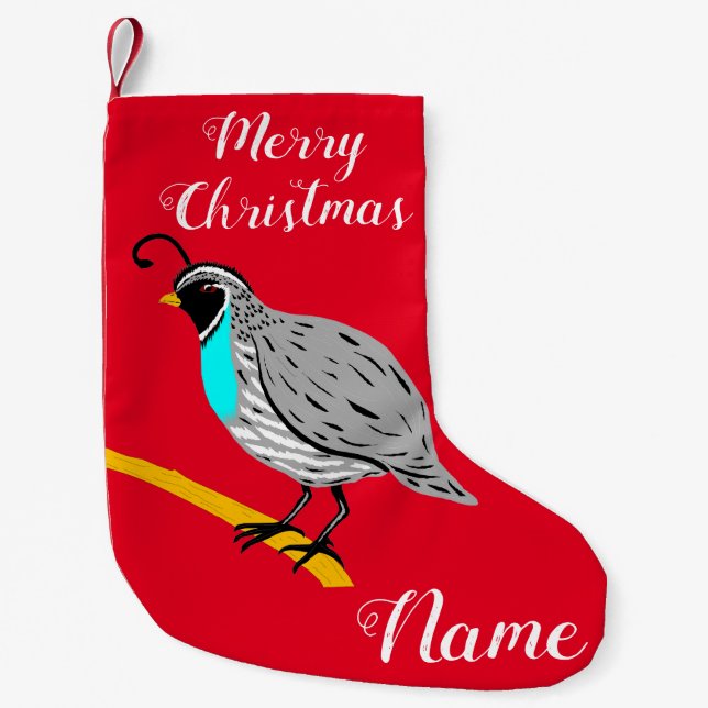 Bobwhite Blue-throated Quail Thunder_Cove Kleiner Weihnachtsstrumpf (Vorderseite)