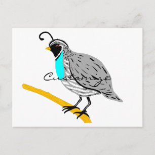 Bobwhite Blue-throated Quail Thunder_Cove Postkarte
