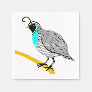 Bobwhite Blue-throated Quail Thunder_Cove Serviette