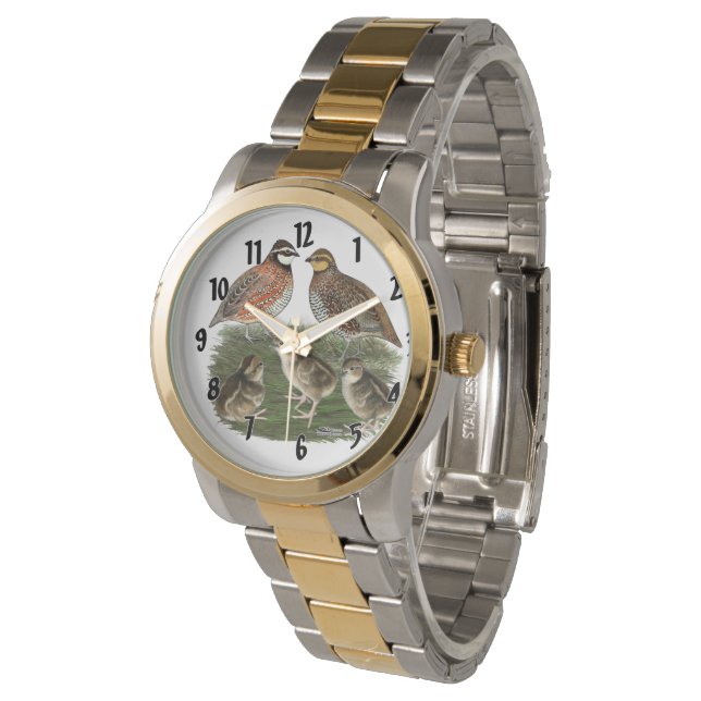Bobwhite Quail Armbanduhr (Schrägansicht)
