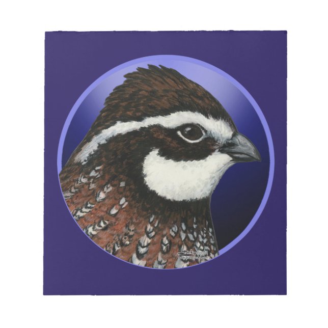 Bobwhite Quail Head Circle Notizblock (Vorderseite)