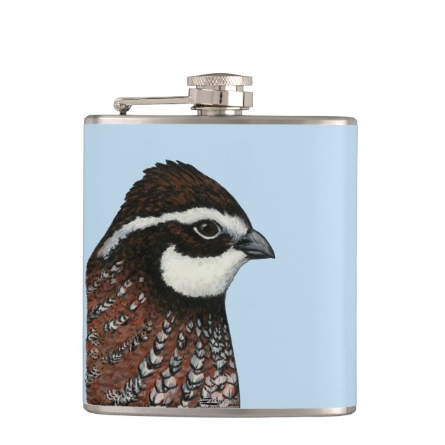 Bobwhite Quail Head Flachmann (Vorderseite)