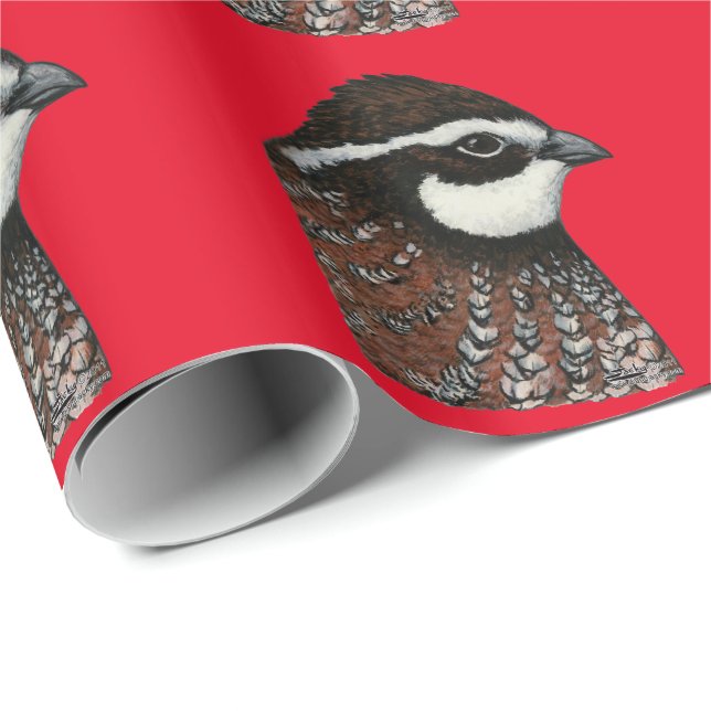 Bobwhite Quail Head Geschenkpapier (Rolleneckpunkt)