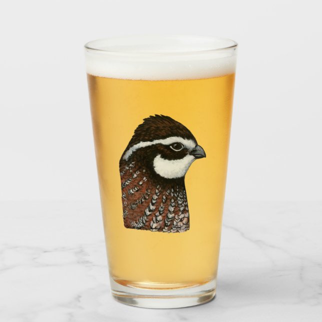 Bobwhite Quail Head Glas (Vorne (Gefüllt))