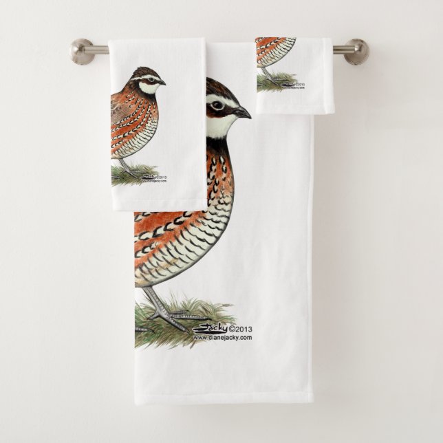Bobwhite Quail Rooster Badhandtuch Set (Insitu)