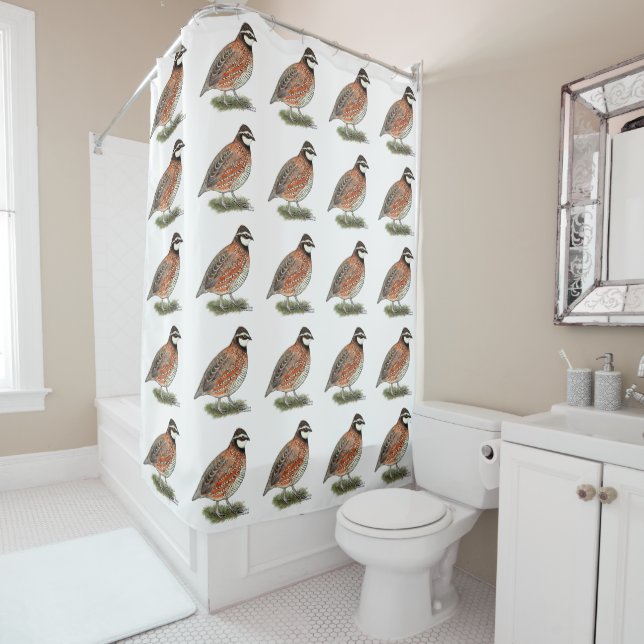 Bobwhite Quail Rooster Duschvorhang (Beispiel)