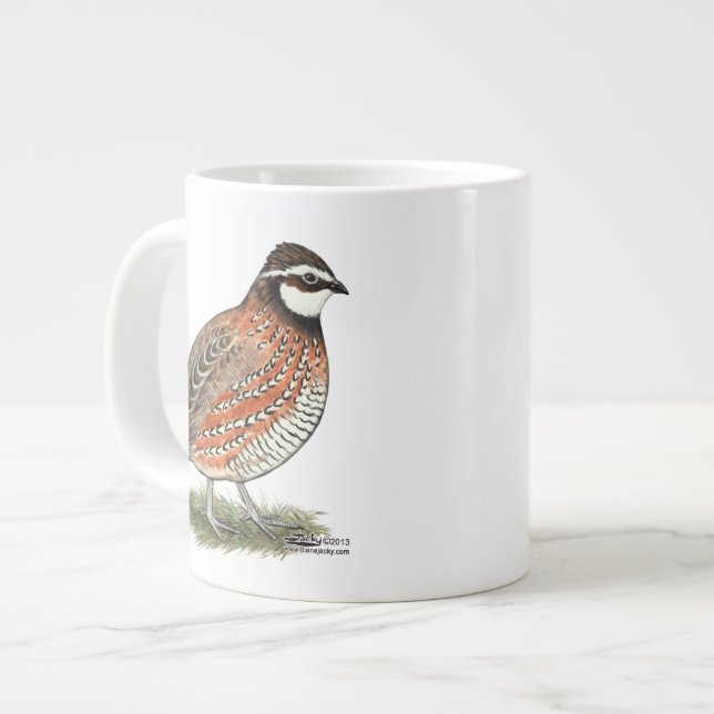 Bobwhite Quail Rooster Jumbo-Tasse (Vorderseite Links)
