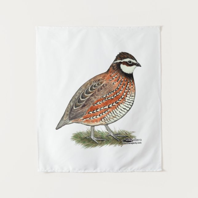 Bobwhite Quail Rooster Wandteppich (Vorderseite)