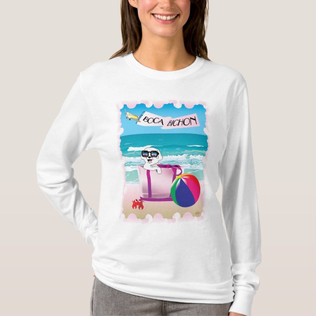 Boca Bichon: Der Sleeved T - Shirt der Frauen (Vorderseite)