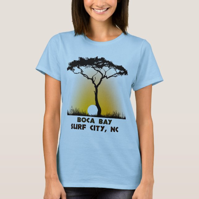 Boca Bucht-Brandungs-Stadt NC T-Shirt (Vorderseite)