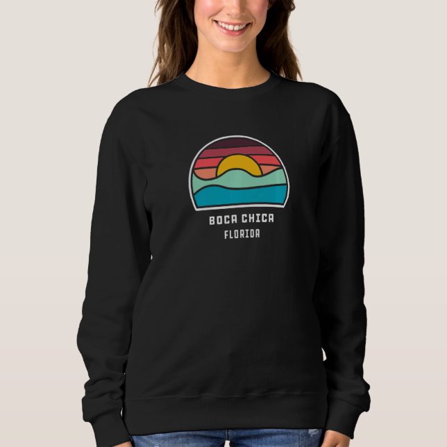 Boca Chica Florida Cool Minimalist Ocean Wave   Sweatshirt (Vorderseite)