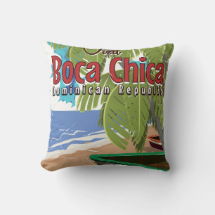 Boca Chica Vintage-Reiseposter Kissen