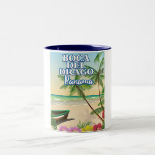 Boca del Drago Panama Strand Reiseplakat Zweifarbige Tasse