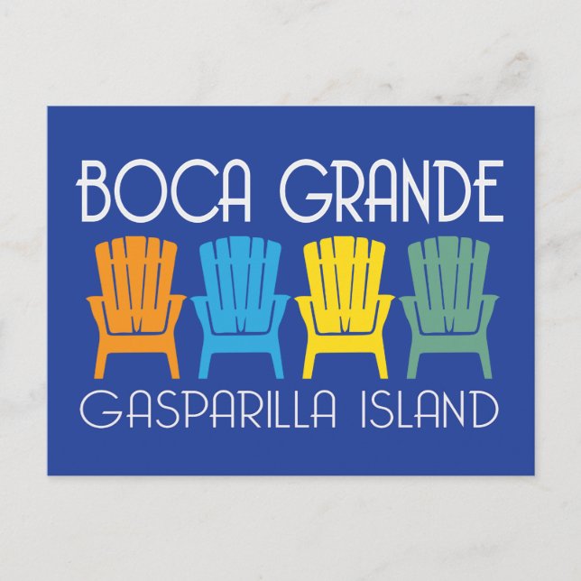 Boca Grande Gasparilla Florida Beach Stühle Postkarte (Vorderseite)