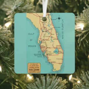 Boca Grande Useppa Florida Karte Ornament Aus Metall