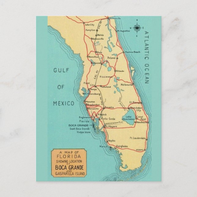 Boca Grande Useppa Insel Florida Karte (Vorderseite)