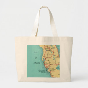 Boca Grande Useppa Insel Florida Karte Grosse Tote Jumbo Stoffbeutel