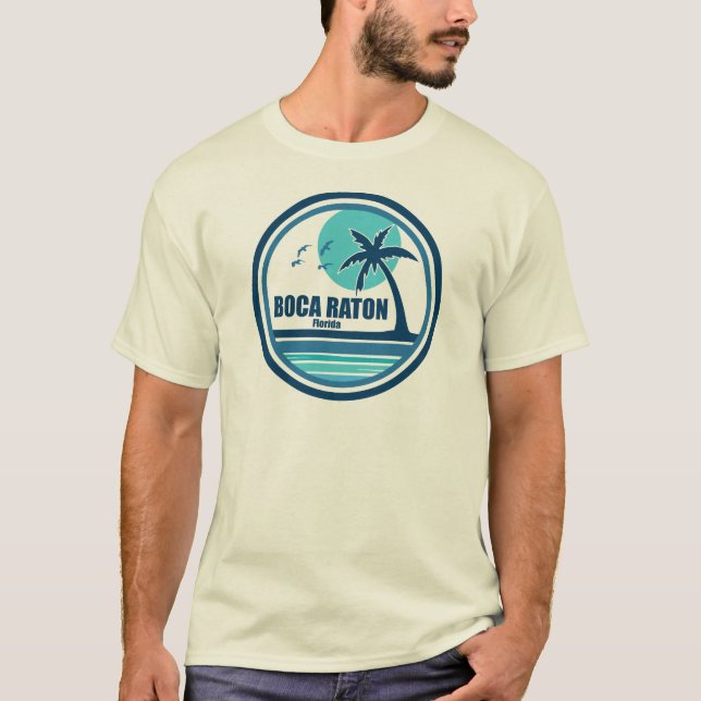 Boca Raton Florida Palm Tree Birds T-Shirt (Vorderseite)