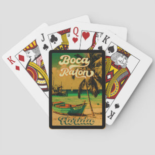 Boca Raton Florida Palmenstrand Retro FL Spielkarten