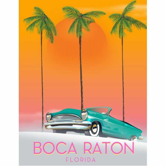 Boca Raton Florida Reiseplakat. Freistehende Fotoskulptur (Vorne)
