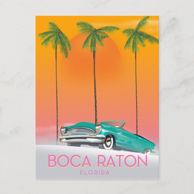 Boca Raton Florida Reiseplakat. Postkarte (Vorderseite)