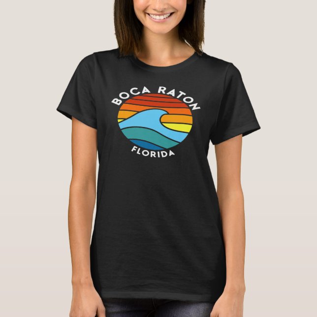 Boca Raton Florida Retro Wave Premium T-Shirt (Vorderseite)