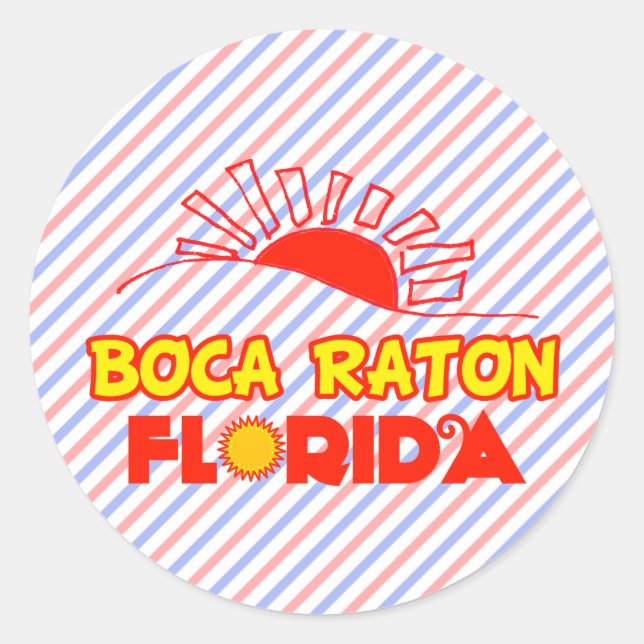 Boca Raton, Florida Runder Aufkleber (Vorderseite)