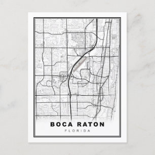 Boca Raton Map Postkarte