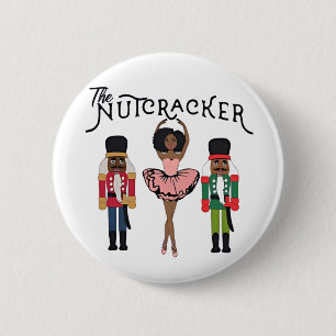 Boca Raton Schwarzer Nussknacker Lustiger Weihnach Button