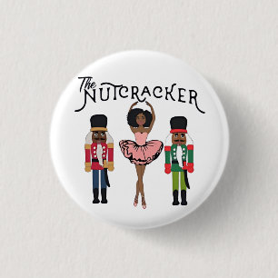 Boca Raton Schwarzer Nussknacker Lustiger Weihnach Button