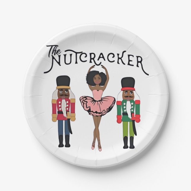 Boca Raton Schwarzer Nussknacker Lustiger Weihnach Pappteller (Vorderseite)