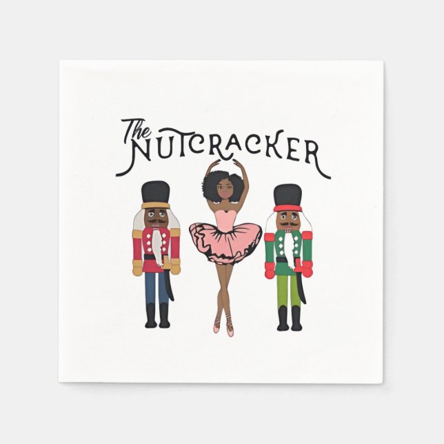Boca Raton Schwarzer Nussknacker Lustiger Weihnach Serviette (Vorderseite)