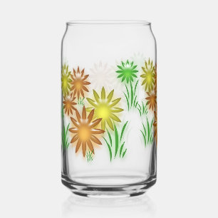 Bocal en verre - Fleurs néon 3D