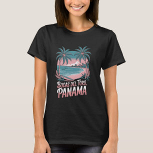 Bocas del Toro Panama, Tropical Beach Sunset und O T-Shirt