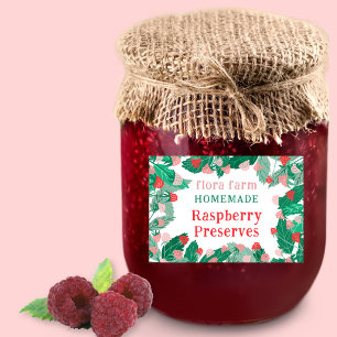 Bocaux Étiquette de framboise personnalisée pour confitur