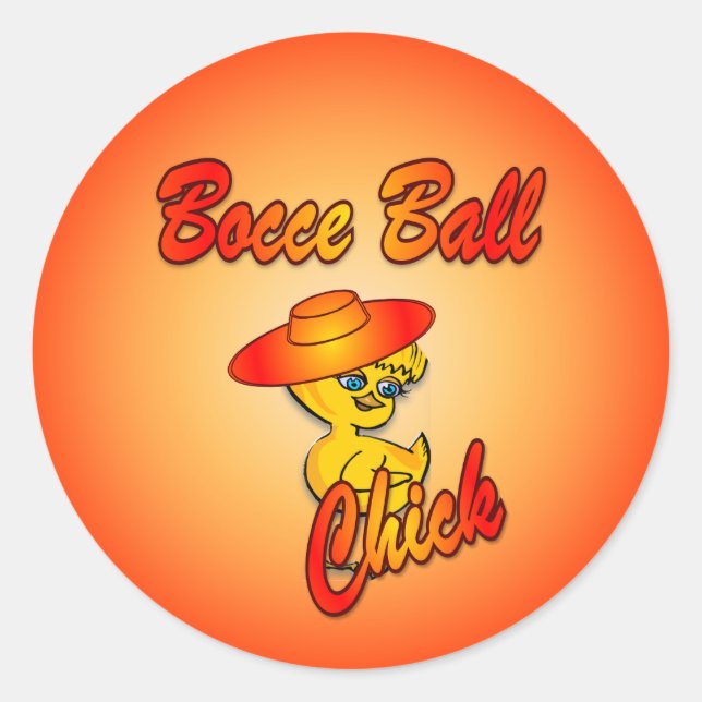 Bocce Ball Chick #5 Runder Aufkleber (Vorderseite)
