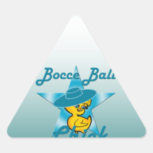 Bocce Ball Chick #7 Dreieckiger Aufkleber