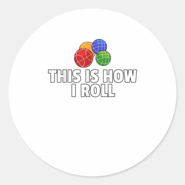 Bocce Ball Geschenk Italienischer Bowling Bocci Py Runder Aufkleber (Vorderseite)