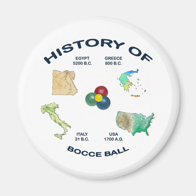 Bocce Ball History Magnet (Vorne)