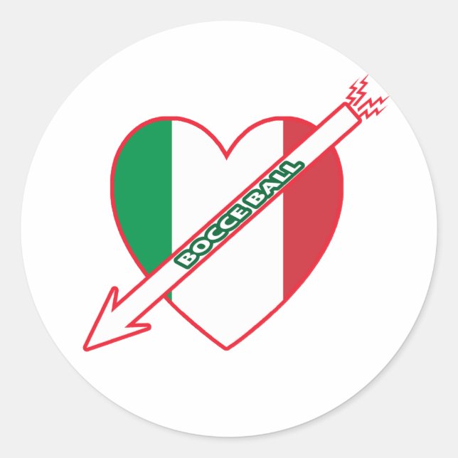 Bocce Ball - Italienische Flagge Runder Aufkleber (Vorderseite)