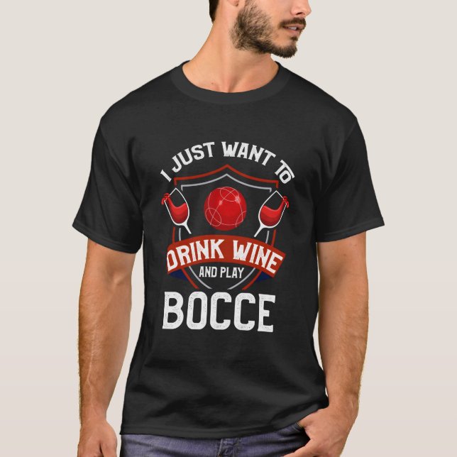 Bocce Ball Weinkultur und Erde T-Shirt (Vorderseite)