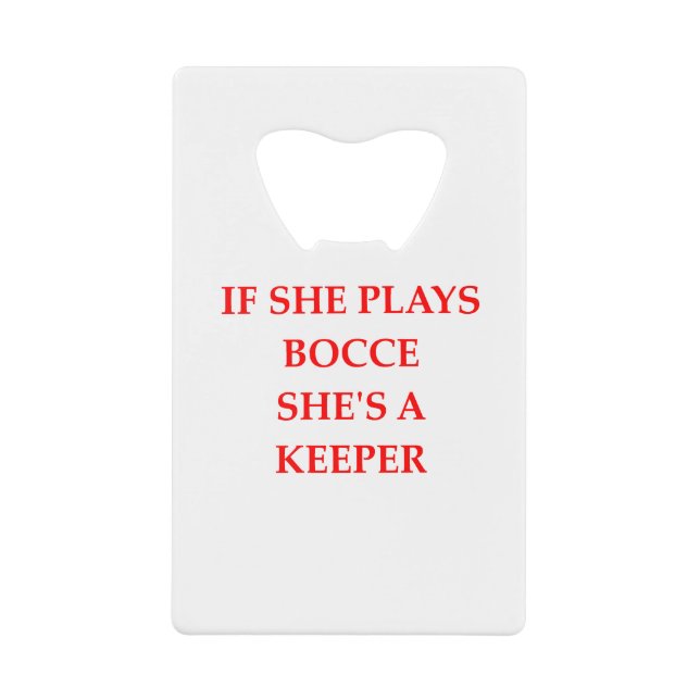 BOCCE GELDBEUTEL FLASCHENÖFFNER (Vorderseite)