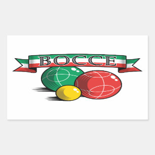 Bocce im Fahnen-Quadrat-Aufkleber Rechteckiger Aufkleber