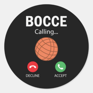 Bocce ruft Bocce Player Bocce an Runder Aufkleber