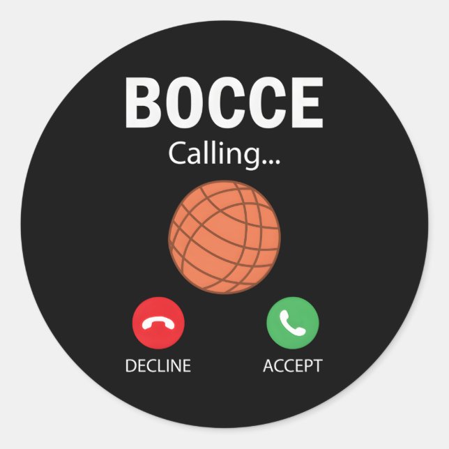 Bocce ruft Bocce Player Bocce an Runder Aufkleber (Vorderseite)